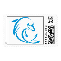 Custom Postage Stamps | Blue Dolphin Swish Logo