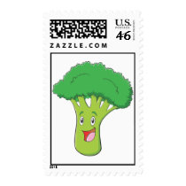 Custom Postage Stamps | Green Happy Broccoli