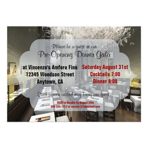 Custom Pre/Grand Opening Restaurant Invites