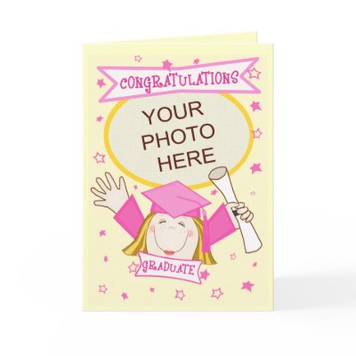 Custom Preschool / Kindergarten Girl Graduation Greeting Card by jamiecreates1