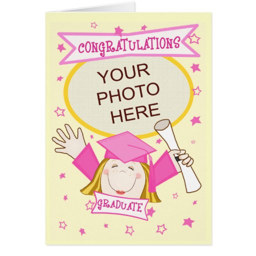 custom preschool kindergarten girl graduation card zazzle printable kindergarten graduation cards