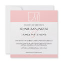 Custom Pretty Pink Monogram Wedding Invitation invitation