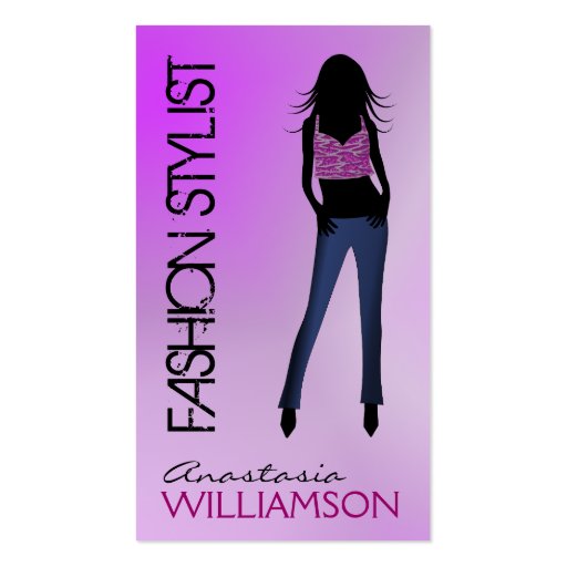 Custom Printed Fashion Stylist Business Cards (front side)