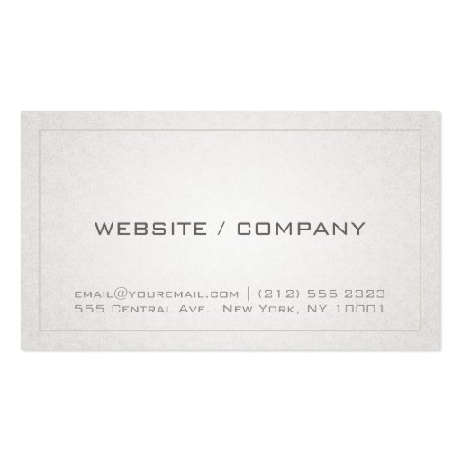 Custom Professional Monogram Business Card - gray (back side)