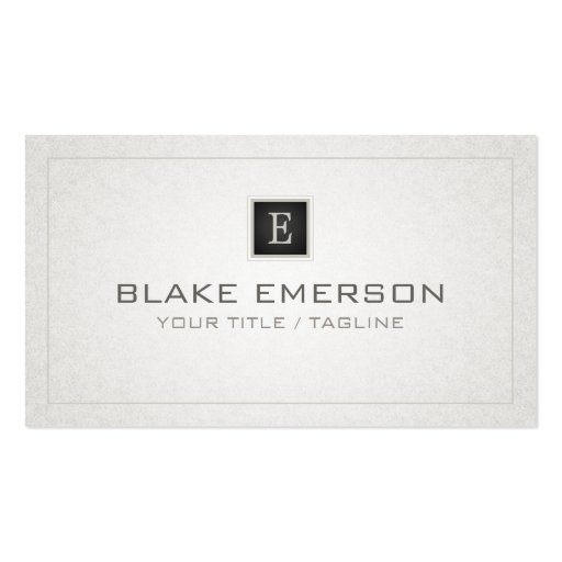 Custom Professional Monogram Business Card - gray (front side)