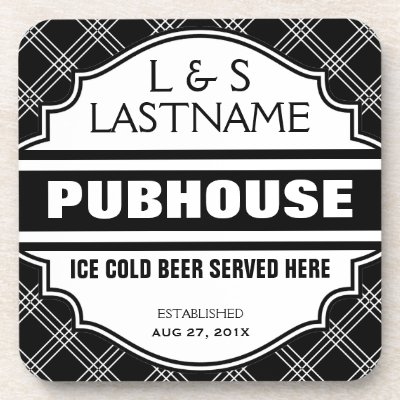 Custom Pubhouse Home Bar Beer Sign Beverage Coaster