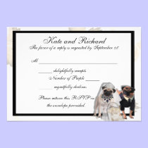 Custom Pug Wedding RSVP Cards invitations