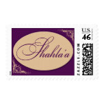 Custom purple and tan stamp template