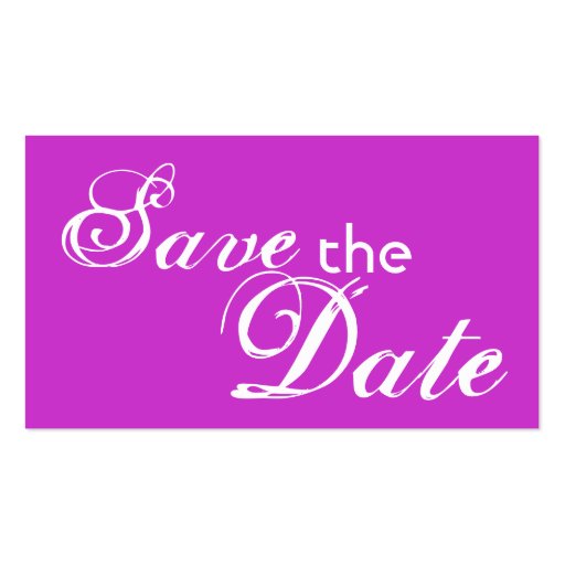 Custom purple back save the date wedding cards business card template (front side)