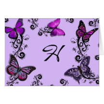 Custom Purple Butterflies Greeting Card