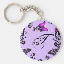 Custom Purple Butterflies Keychains
