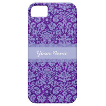 Custom Purple Damask iPhone 5 Cover