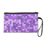 Custom Purple Design Tile Bag Wristlet Purse