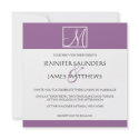 Custom Purple Monogram Wedding Invitation invitation