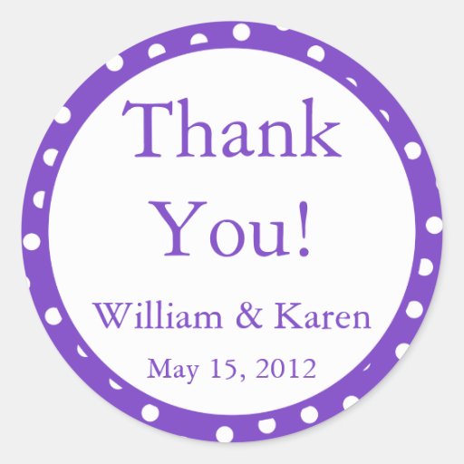 Custom Purple Thank You Stickers and Favor Labels | Zazzle