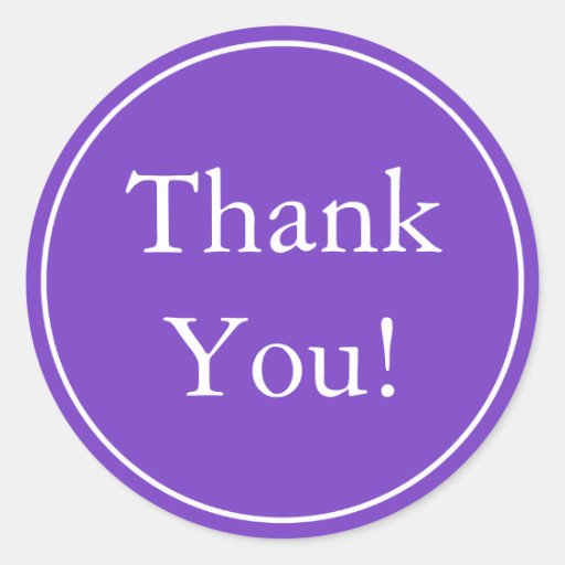 Custom Purple Thank You Stickers & Favor Labels Round Stickers