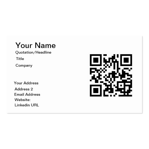 Custom QR Code Business Cards (front side)