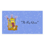 Custom Queen Fairy Long Blonde Hair Green Eyes Business Card Template