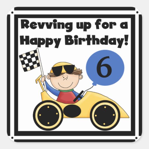Custom Racing Car Birthday Stickers Zazzle