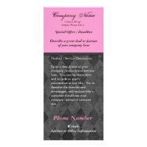 Custom Rack Card, Black and Pink Design, Printing
