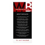 custom, wax, bar, salon, rack, card, promotional,