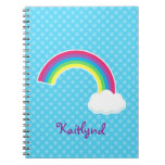 Custom Rainbow and Cloud Spiral Notebook