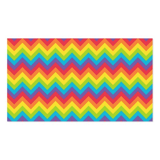 Custom Rainbow Zigzag Pattern  Business Cards (back side)