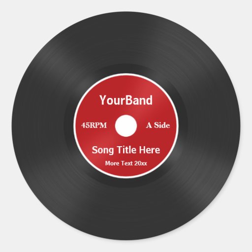 Custom Record Personalize Classic Round Sticker Zazzle
