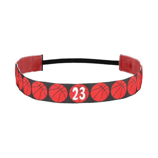 Custom Red and Black Basketball Headband Elastic Headbands Zazzle