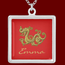 Custom Red and Gold Dragon Necklace necklaces
