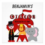 Custom Red and White Circus Birthday Invitation