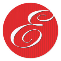 Custom Red and white Stickers - Initial E by aslentz Custom Red and white Stickers - Initial E