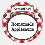 Custom Red Apple/Applesauce Canning Jar Label stickers
