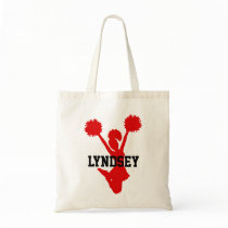 Custom Red Cheerleader Tote Bag bags