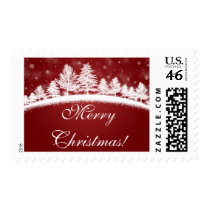 Custom Red Christmas Postage Stamps