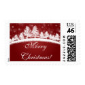 Red White Merry Christmas Postage stamp
