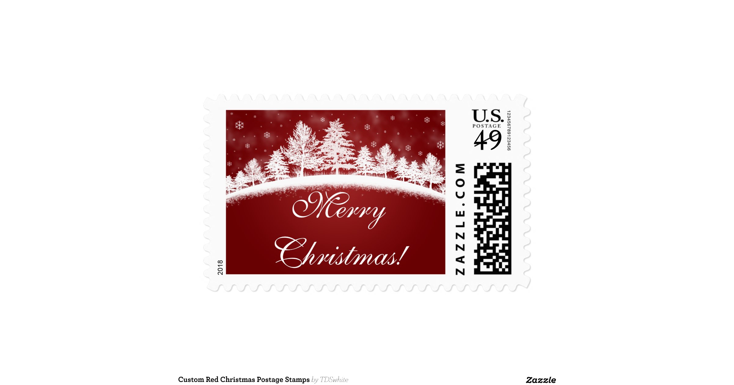 custom_red_christmas_postage_stampsr73134c3c117547358630931a51ff1802