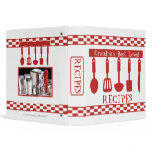 Custom Red Pattern Recipe Binder