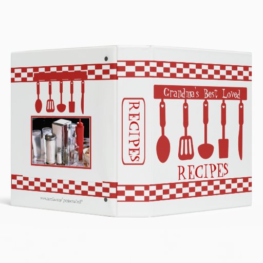 Custom Red Pattern Recipe Binder