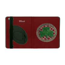 Custom Red Shamrock Celtic Knots iPad Case