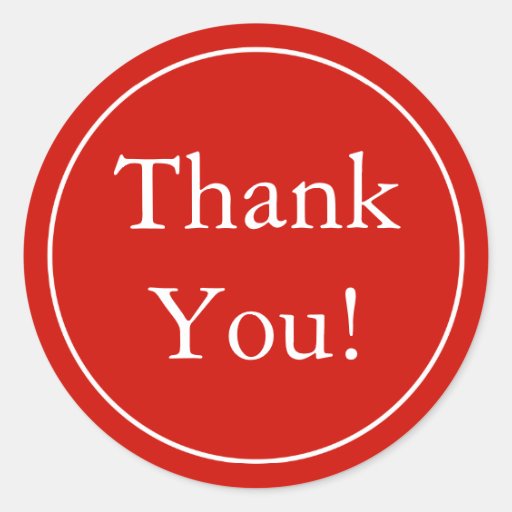 Custom Red Thank You Stickers & Favor Labels | Zazzle