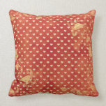 Custom Red Vitnage Grunge Hearts Pattern Pillow