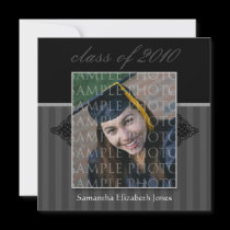 CUSTOM Regal SQUARE Graduation Invitation (grey)