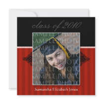 CUSTOM Regal SQUARE Graduation Invitation (red) by GraduateShoppe CUSTOM Regal SQUARE Graduation Invitation (red)