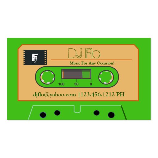 Custom Retro Cassette Tape DJ Business Cards