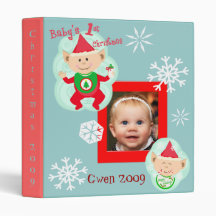 Custom Retro Christmas Photo Scrapbook Binder