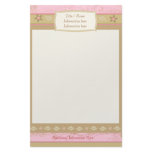 Custom Retro Flowers &amp; Swirls Stationery