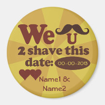 Custom Retro Mustache Save-The-Date magnet