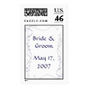 Custom Ribbon Wedding Postage Stamp