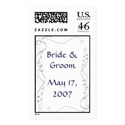 Custom Ribbon Wedding Postage Stamp
